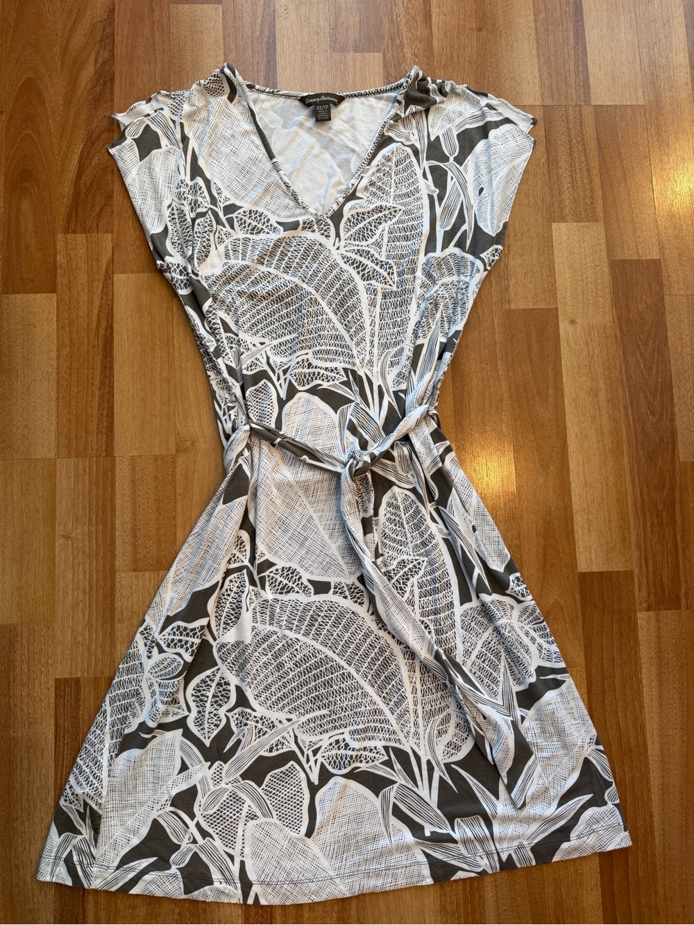 Tommy Bahama Tropical Palm Midi Dress Size XS